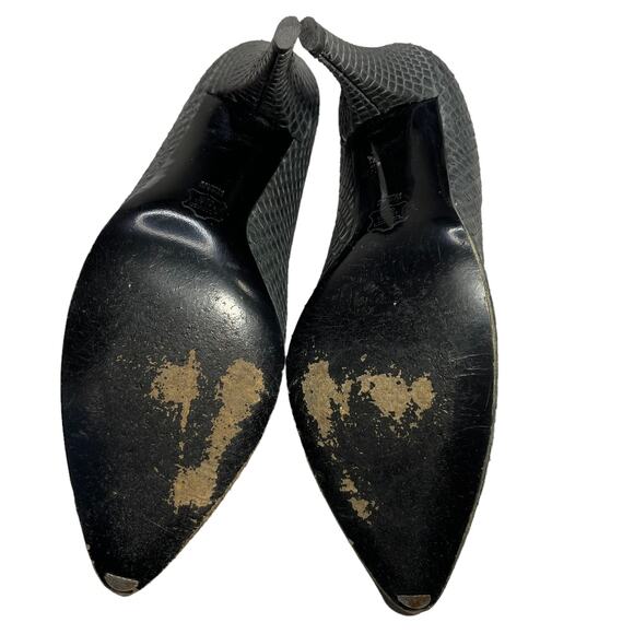 Charles Jourdan Size 8 Pumps Vintage Narrow Snakeskin Heels Marly Magnolia Gray - Picture 7 of 13